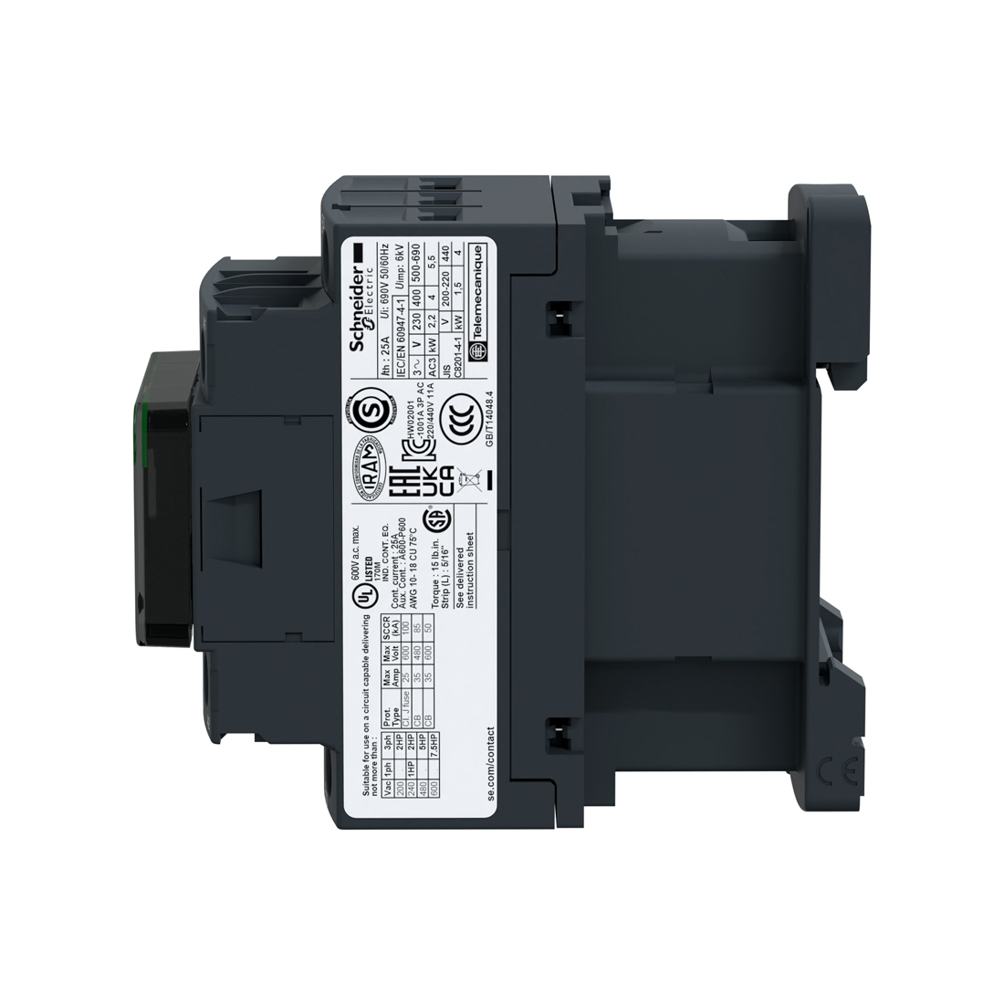 Контактор SE LC1D18P7 3Р 18A НО+НЗ 230V 50ГЦ