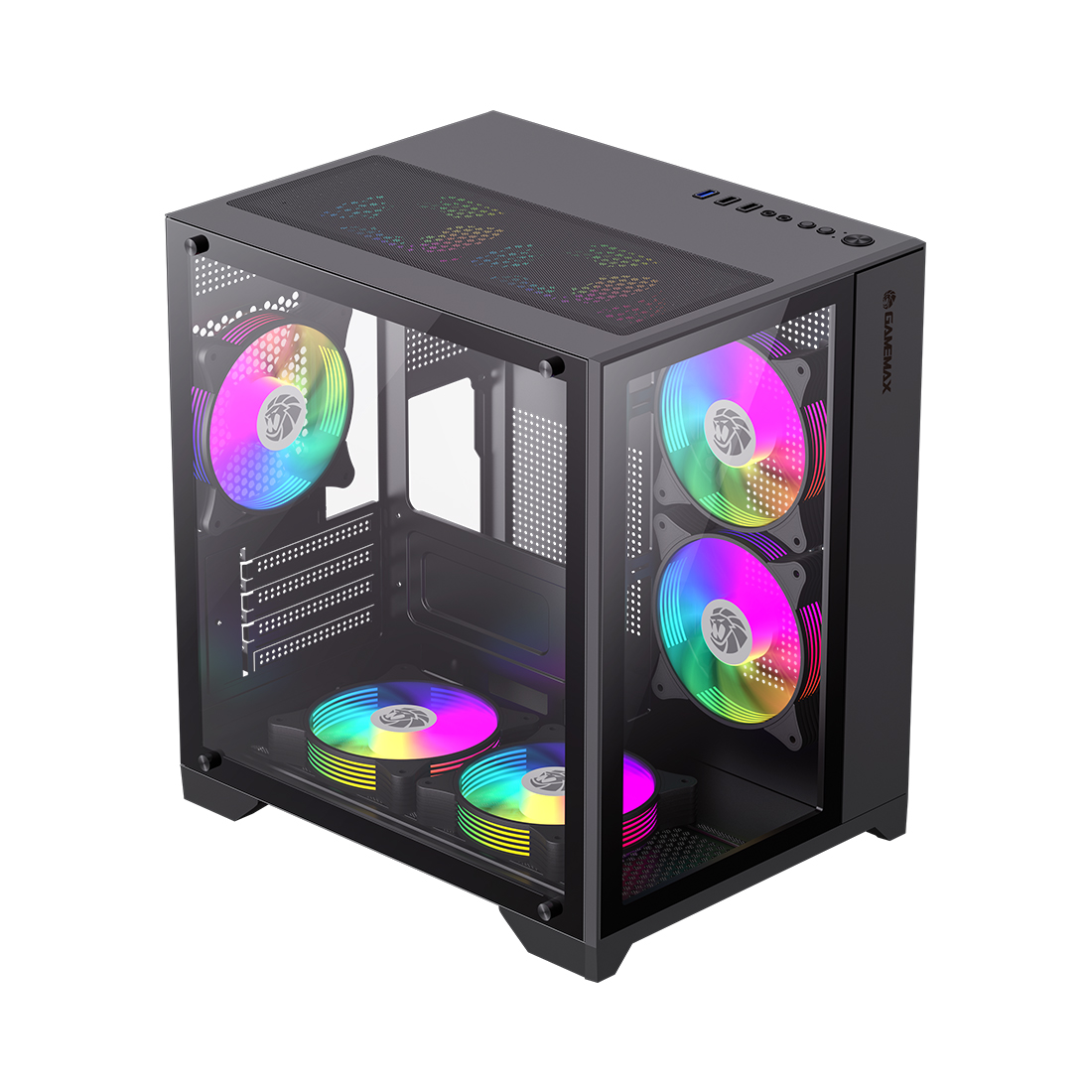 Компьютерный корпус Gamemax Infinity Mini 7 ARGB Fans + Controller Black без Б/П — фото, характеристики