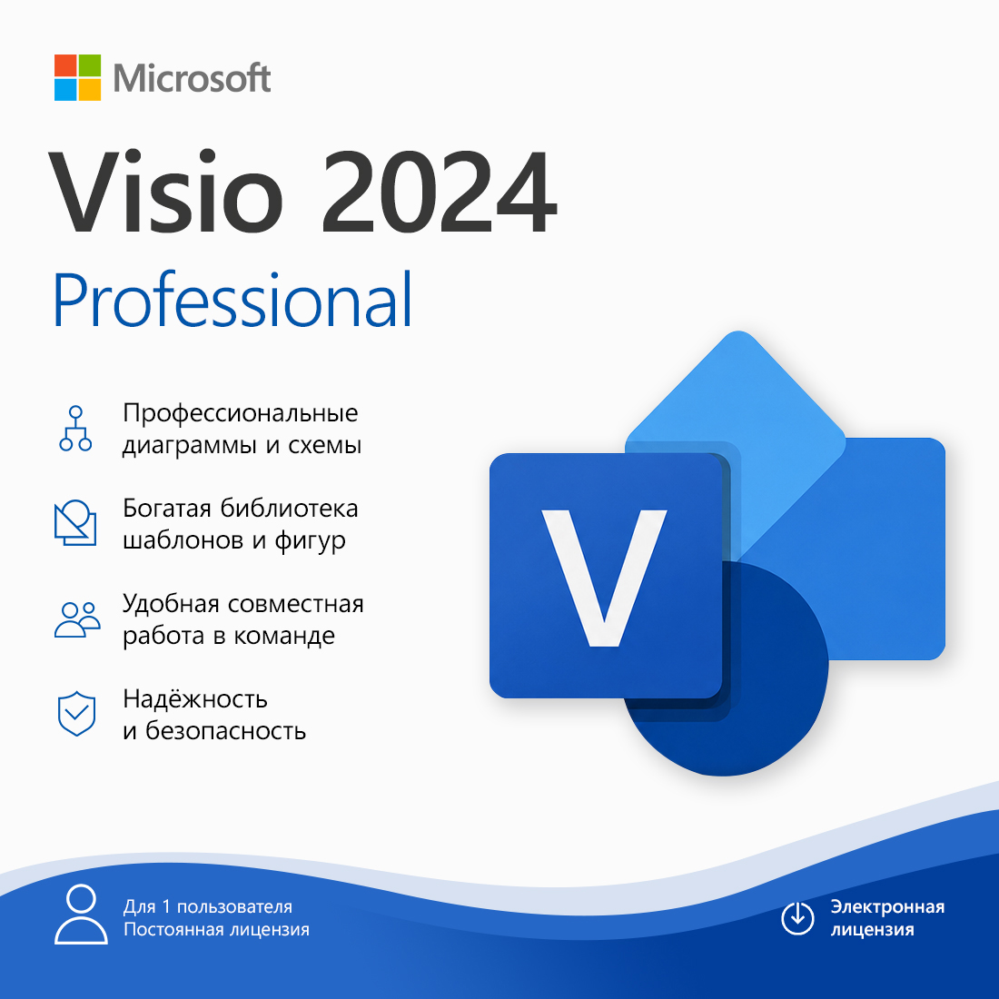 Электронная лицензия (ESD ключ) Microsoft Visio Professional 2024 — фото, характеристики