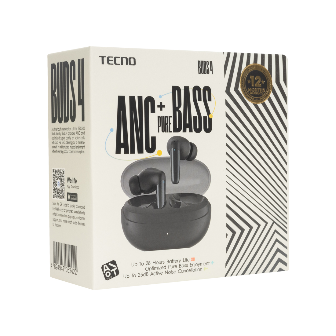 Наушники TECNO Buds 4 BD04 Black