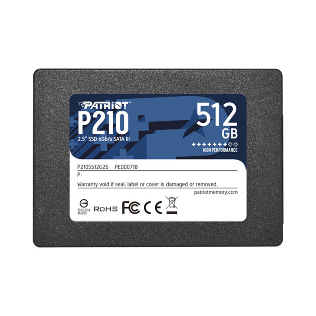 Твердотельный накопитель SSD Patriot P210 512GB SATA — фото, характеристики