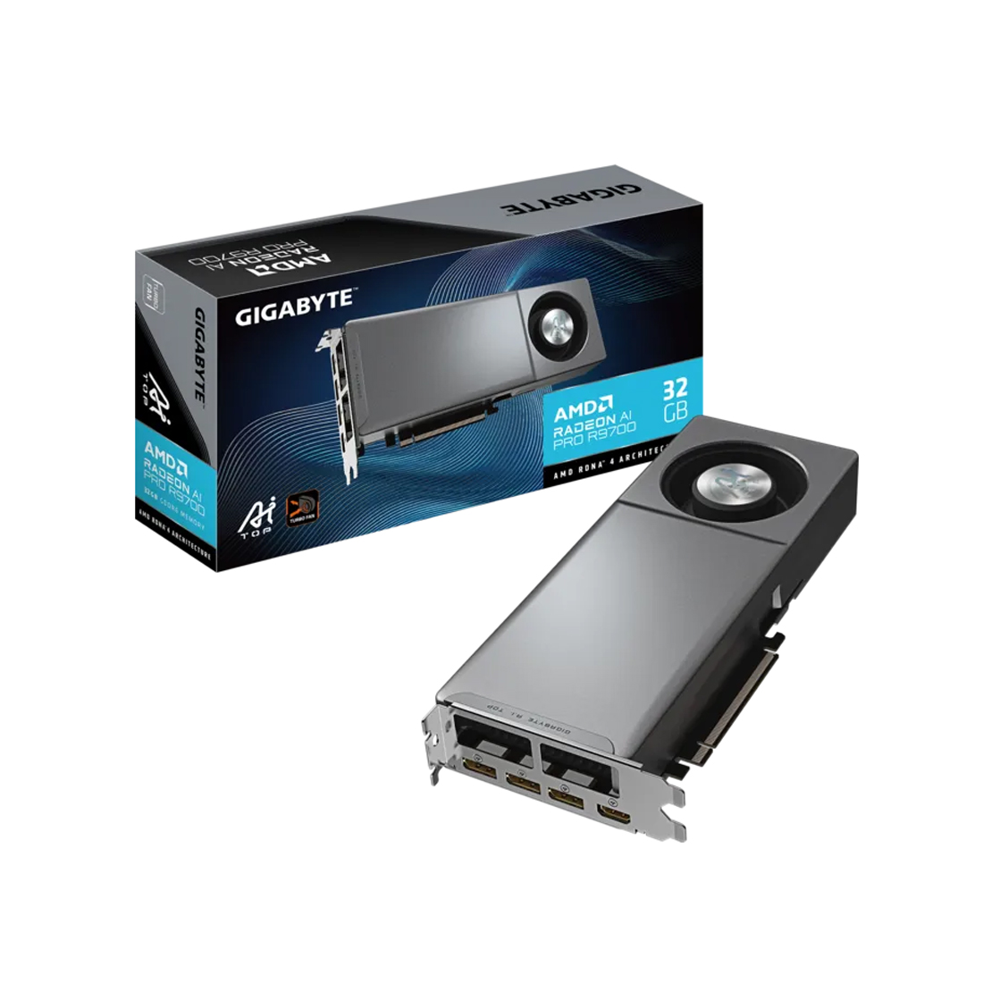 Видеокарта Gigabyte (GV-R9700AI TOP-32GD) Radeon AI PRO R9700 AI TOP 32G — фото, характеристики