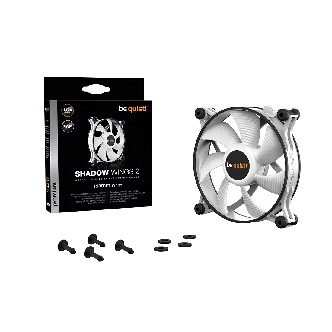 Вентилятор для компьютерного корпуса Bequiet! Shadow Wings 2 120mm PWM White — фото, характеристики