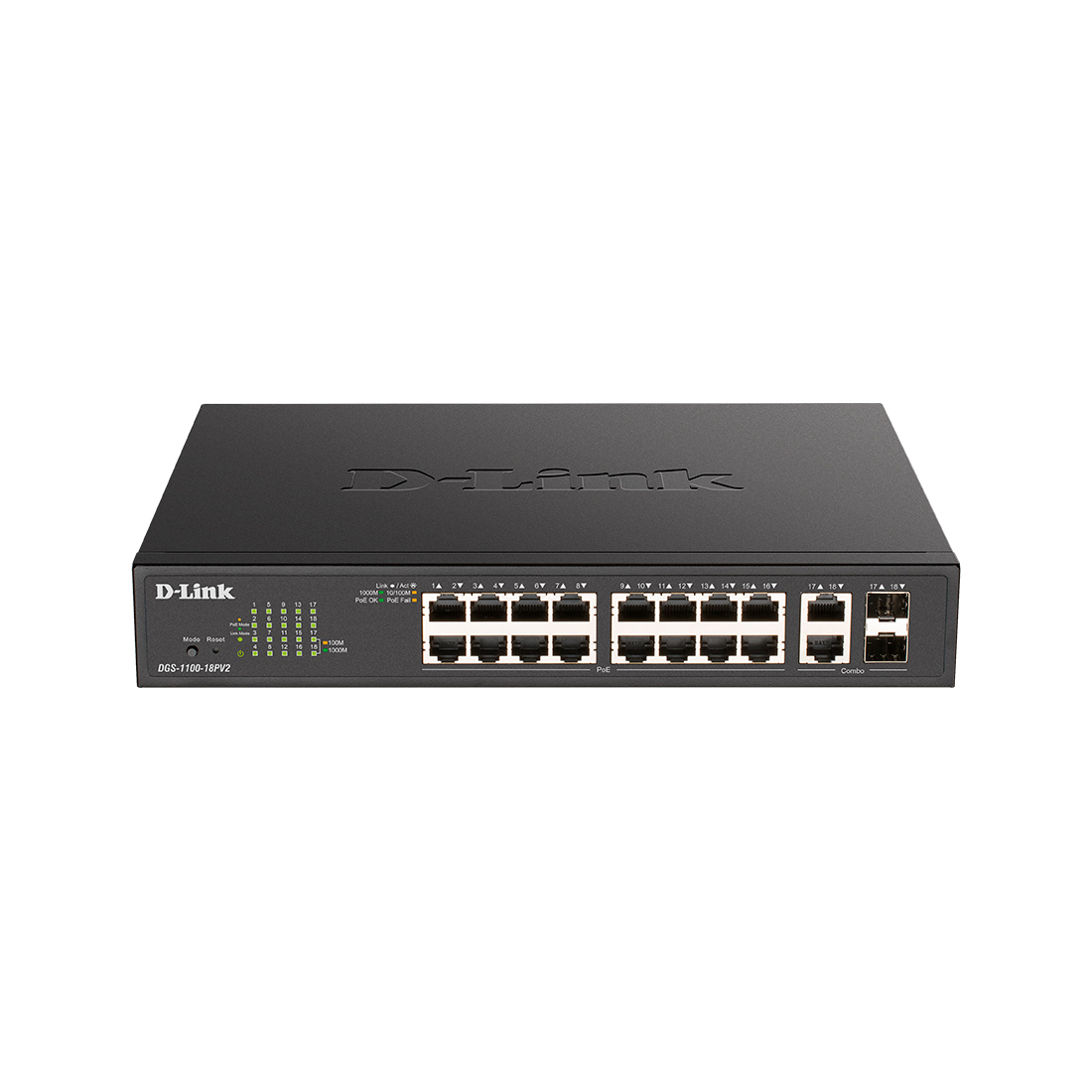 Коммутатор D-Link DGS-1100-18PV2/A3A — детальное фото
