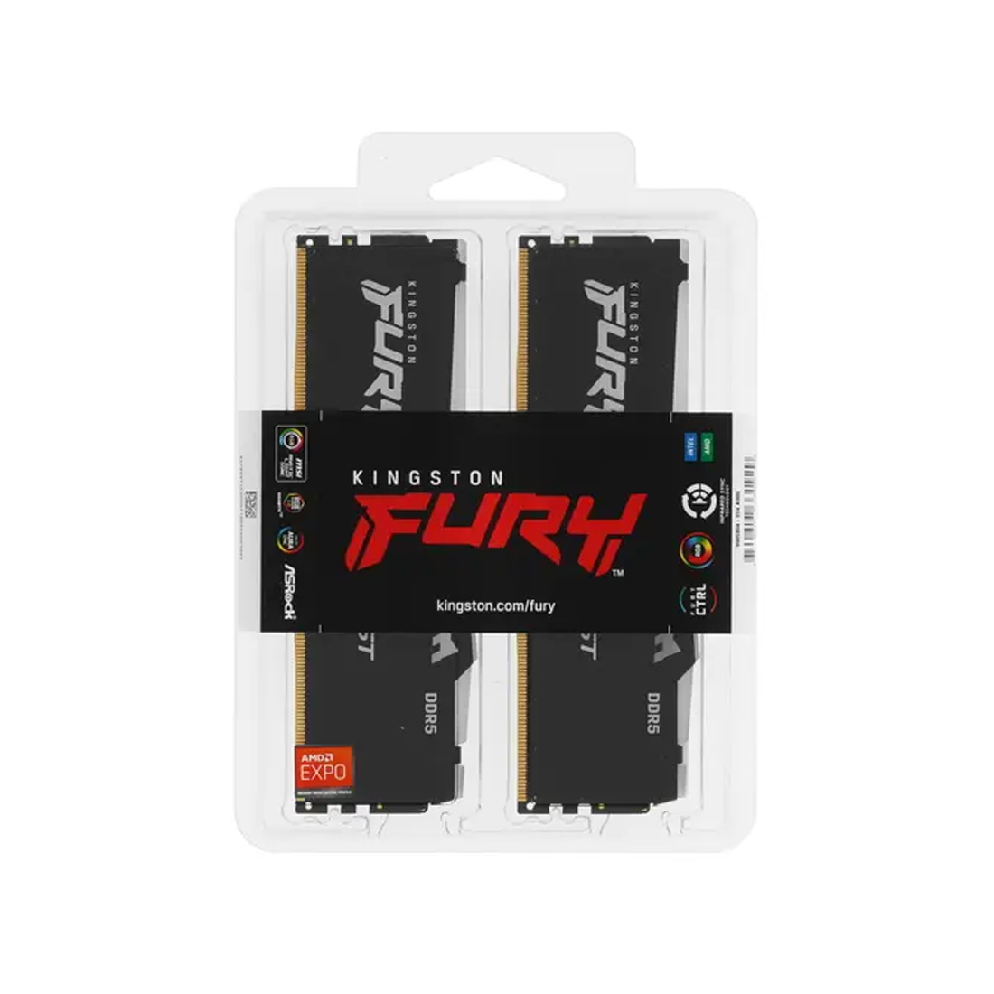 Комплект модулей памяти Kingston FURY Beast RGB EXPO KF556C36BBEAK2-64 DDR5 64GB (Kit 2x32GB) 5600MH — фото, характеристики