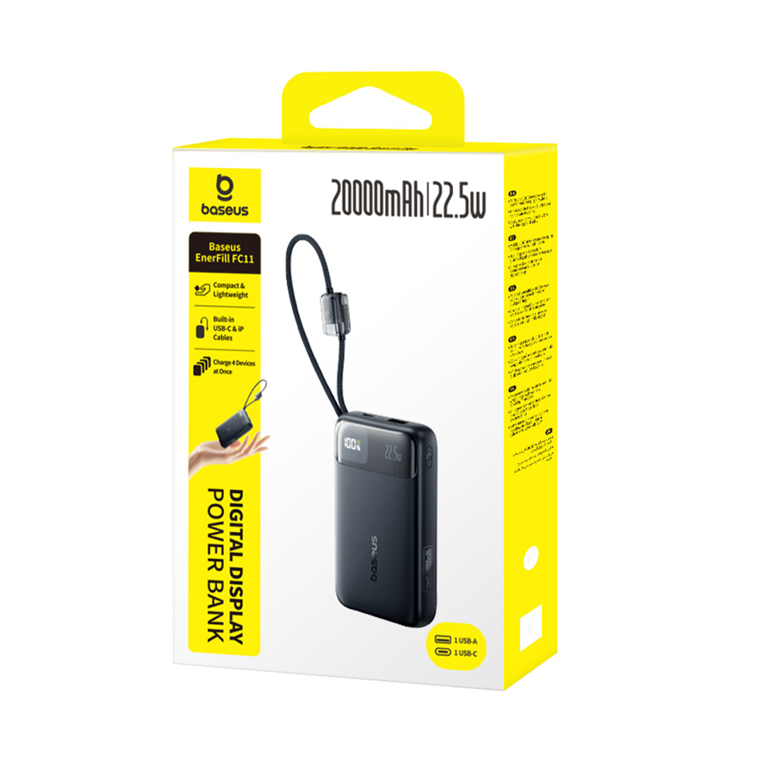 Портативный внешний аккумулятор Baseus EnerFill FC11 20000mAh 22.5W Black (E0027S04)