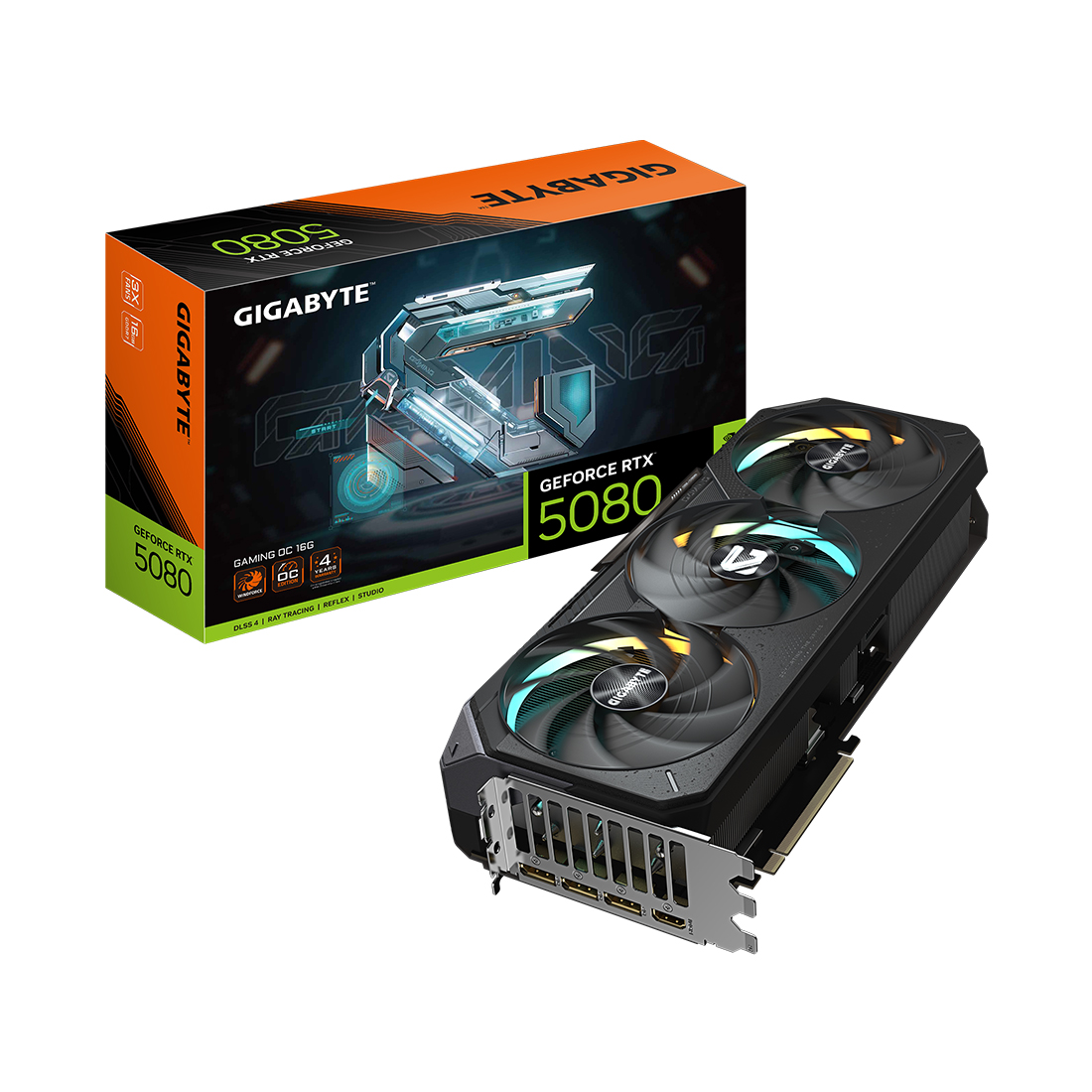 Видеокарта Gigabyte (GV-N5080GAMING OC-16GD) RTX5080 GAMING OC 16G — фото, характеристики