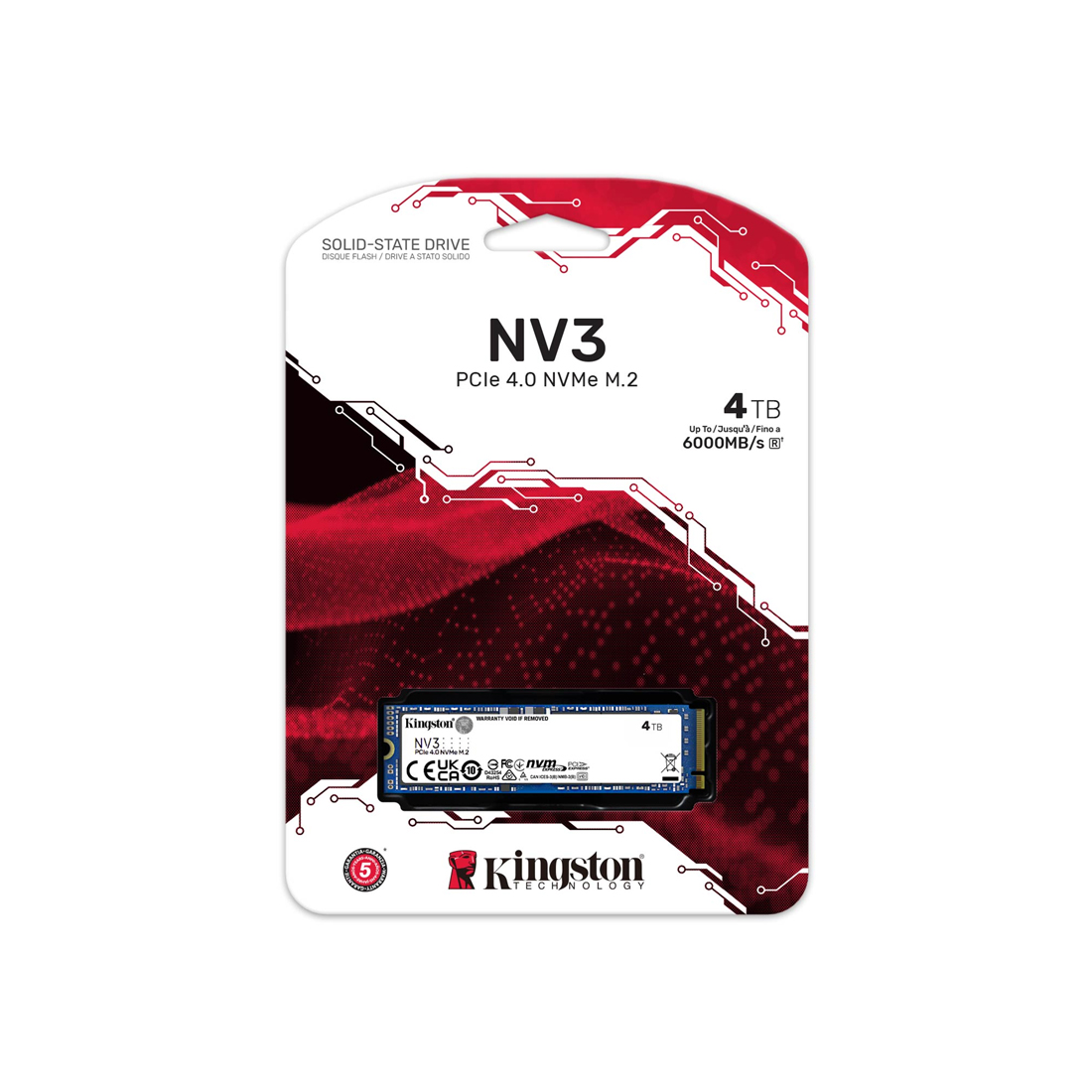 Твердотельный накопитель SSD Kingston NV3 SNV3S/4000G M.2 NVMe PCIe 4.0x4 — фото, характеристики