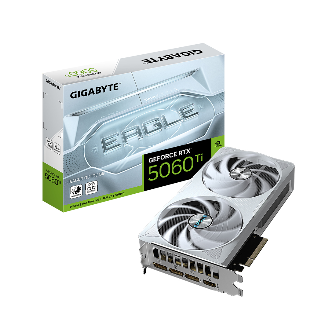 Видеокарта Gigabyte (GV-N506TEAGLEOC ICE-8GD) RTX5060Ti EAGLE OC ICE 8G — фото, характеристики