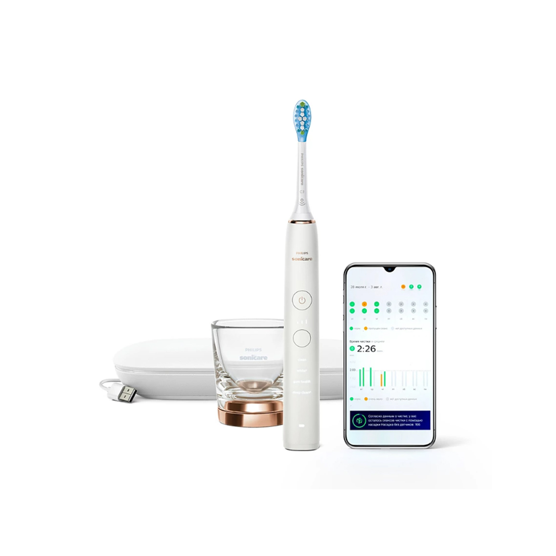 Электрическая звуковая зубная щетка Philips Sonicare 9000 DiamondClean HX9911/94