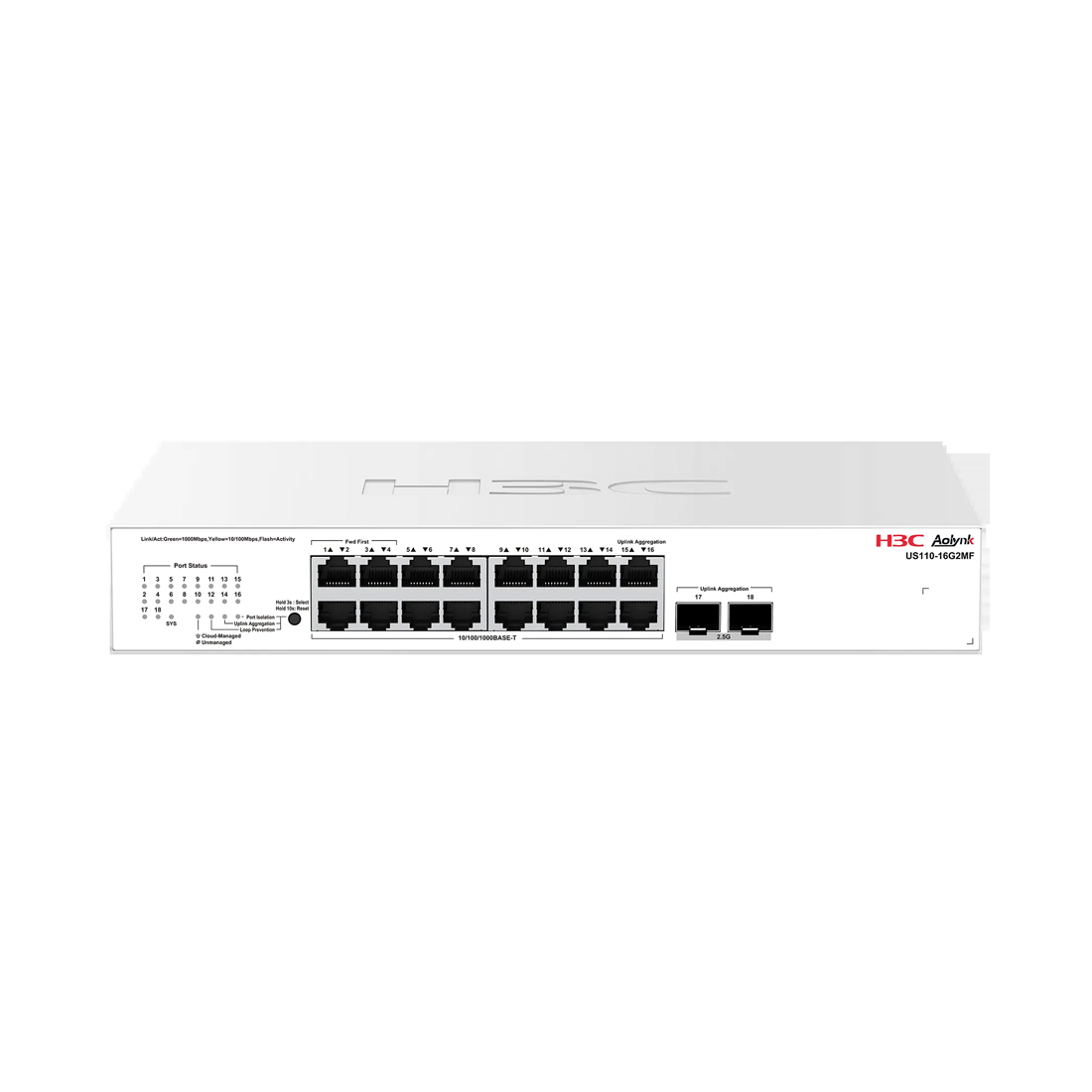 Коммутатор H3C Aolynk US110-16G2MF — детальное фото