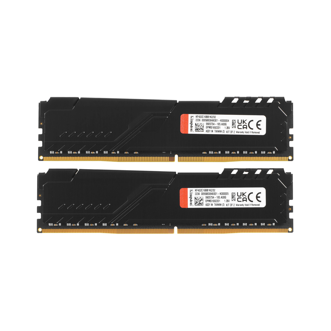 Комплект модулей памяти Kingston FURY Beast KF432C16BB1K2/32WP DDR4 32GB (Kit 2x16GB) 3200MHz Чёрный — фото, характеристики