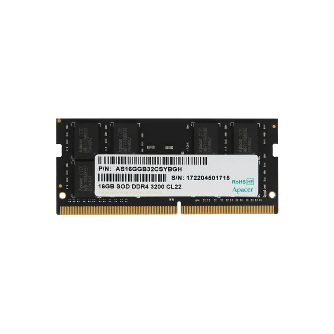 Модуль памяти для ноутбука Apacer ES.16G21.GSH 16GB 3200MHz — фото, характеристики