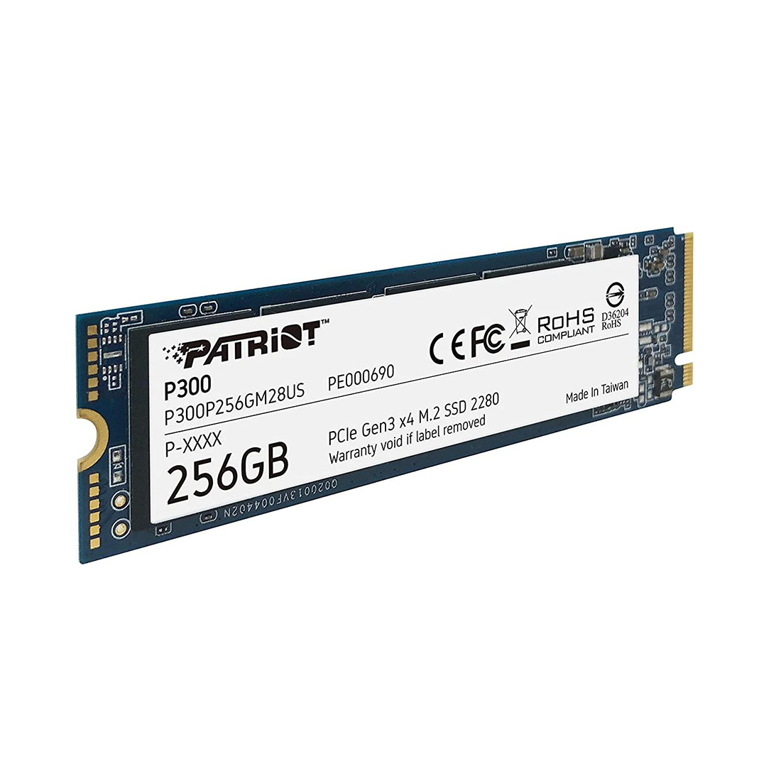 Твердотельный накопитель SSD Patriot P300 256GB M.2 NVMe PCIe 3.0x4 — фото, характеристики