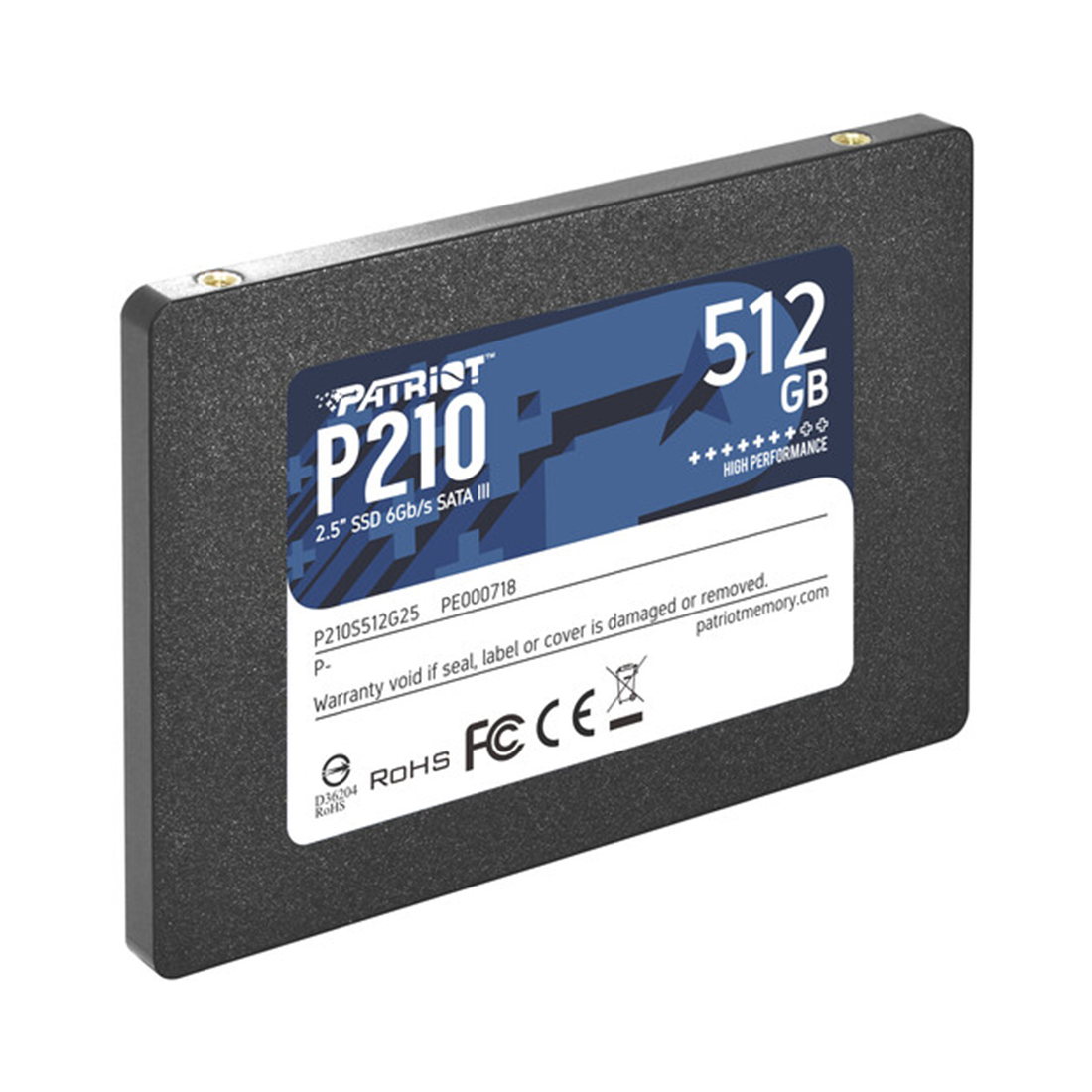 Твердотельный накопитель SSD Patriot P210 512GB SATA — фото, характеристики