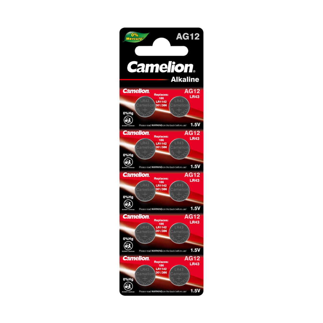 Батарейка CAMELION Alkaline AG12-BP10(0%Hg) 10 шт. в блистере