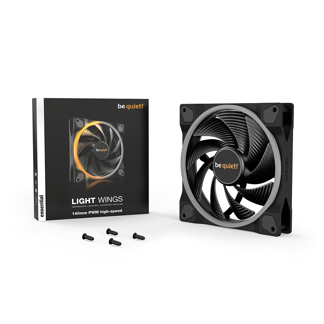 Вентилятор для компьютерного корпуса Bequiet! Light Wings 140mm PWM high-speed ARGB — фото, характеристики