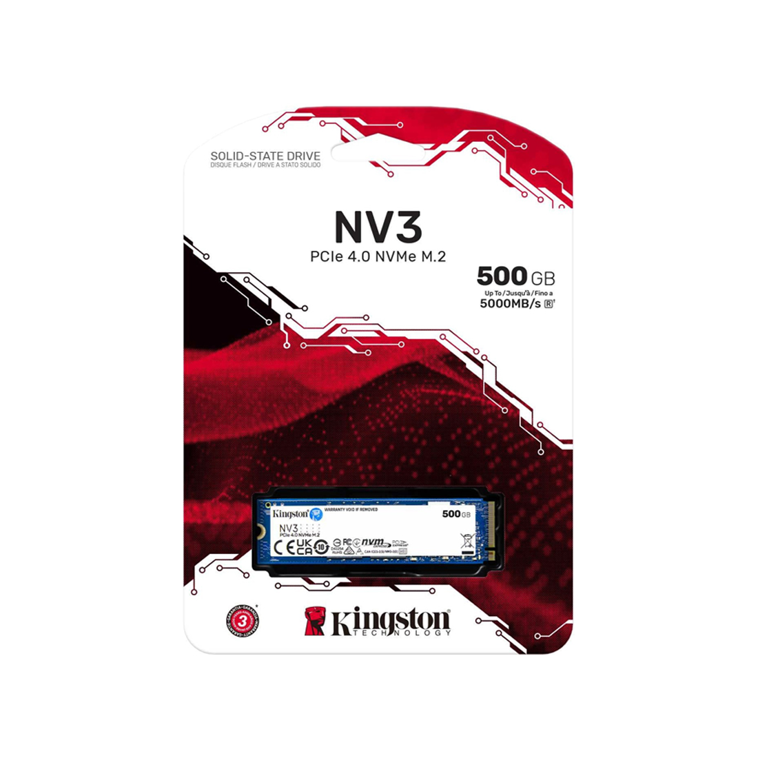 Твердотельный накопитель SSD Kingston NV3 SNV3S/500G M.2 NVMe PCIe 4.0x4 — фото, характеристики