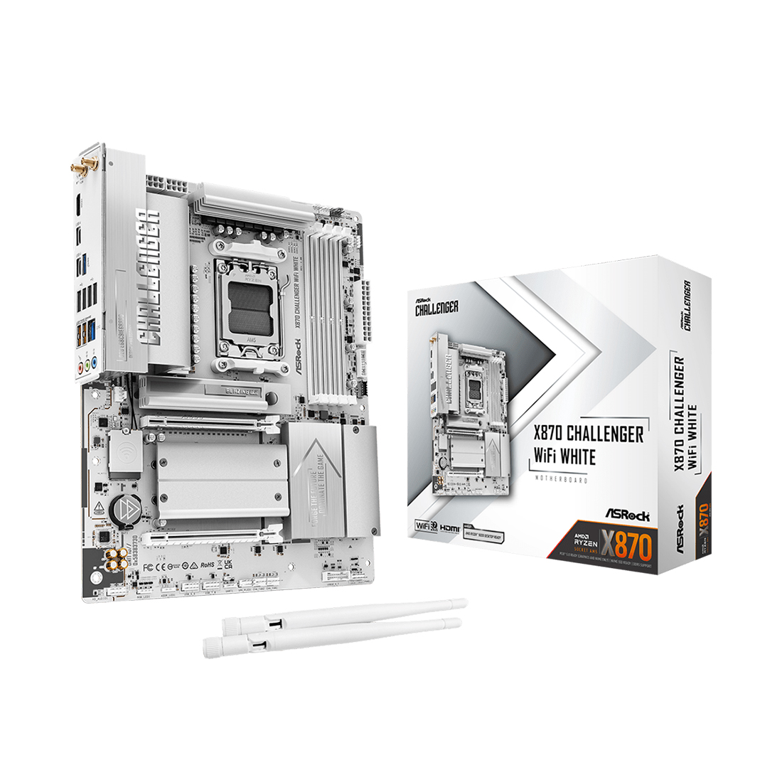 Материнская плата ASRock X870 Challenger WiFi White — фото, характеристики