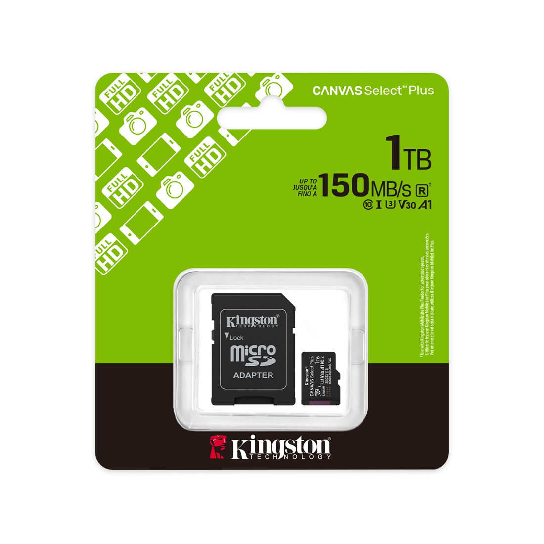 Карта памяти Kingston SDCS3/1TB Canvas Select Plus A1 U3 V30 1TB
