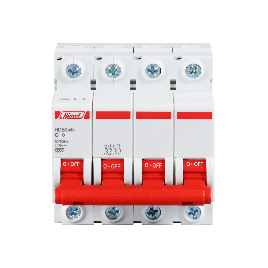 Автоматический выключатель Himel HDB3w 4Р 10А С 4,5кА