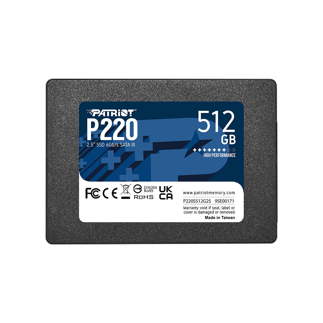 Твердотельный накопитель SSD Patriot P220 512GB SATA III — фото, характеристики