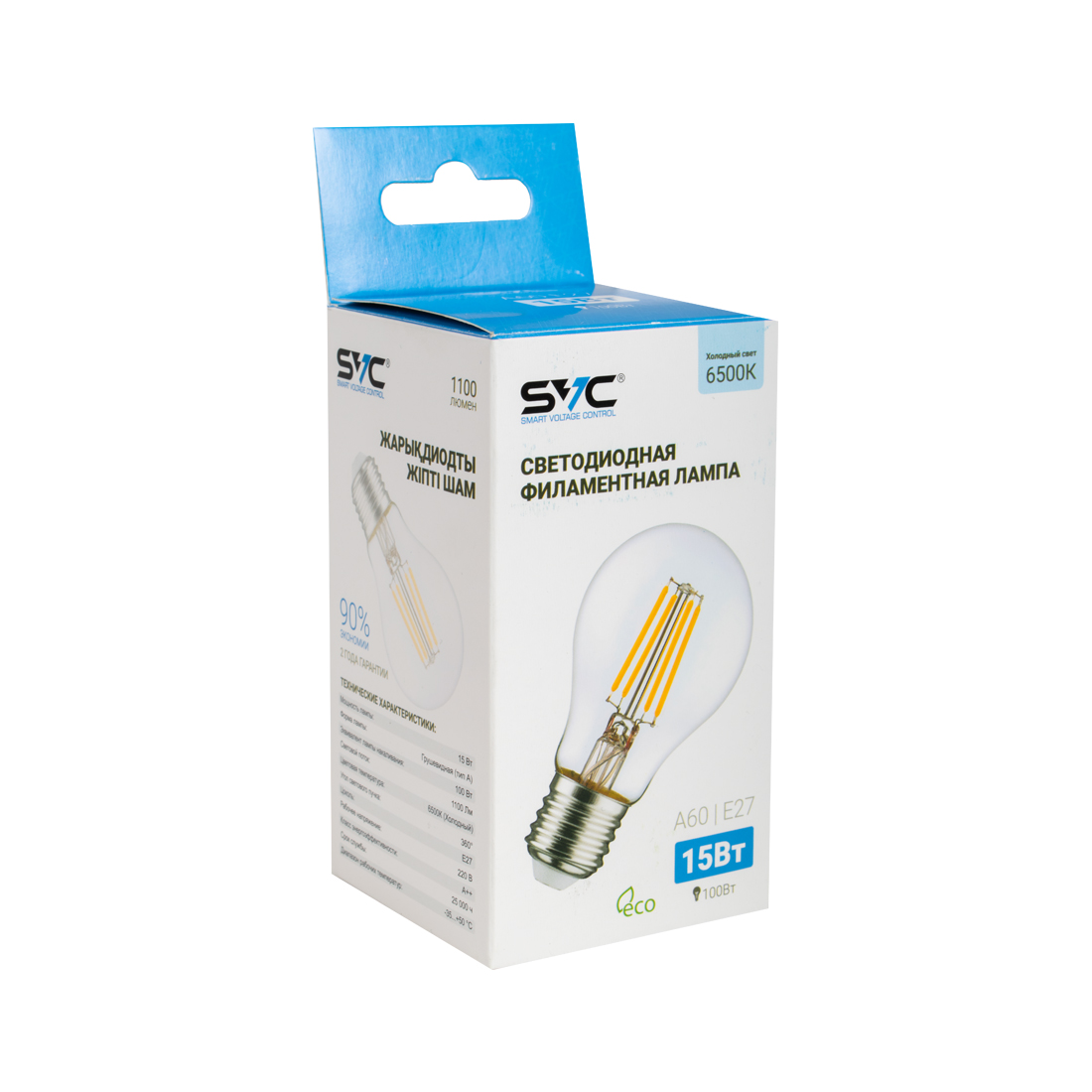 Лампа светодиодная SVC LED A60-F-15W-E27-6500K Холодный Серия 360°