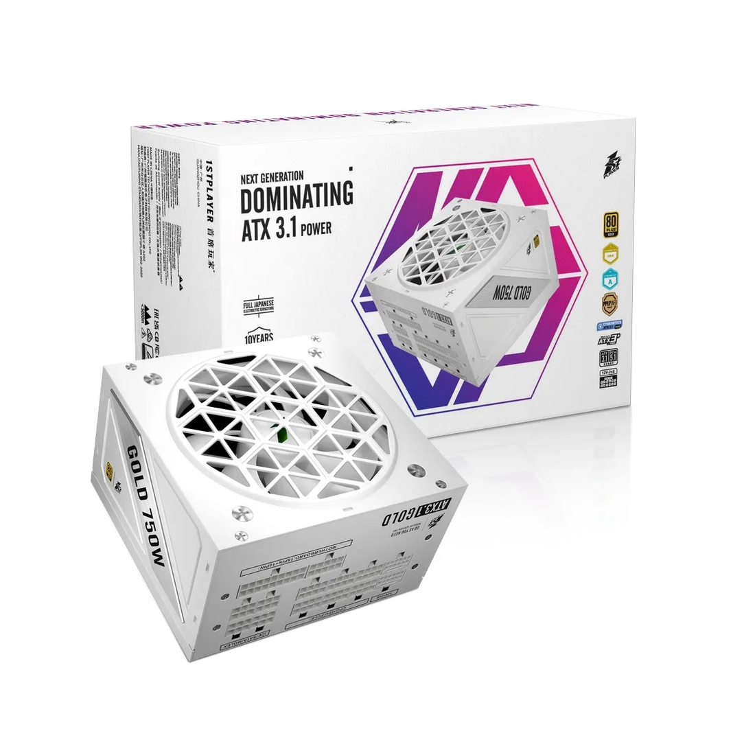 Блок питания 1STPLAYER NGDP 750W White Gold — фото, характеристики