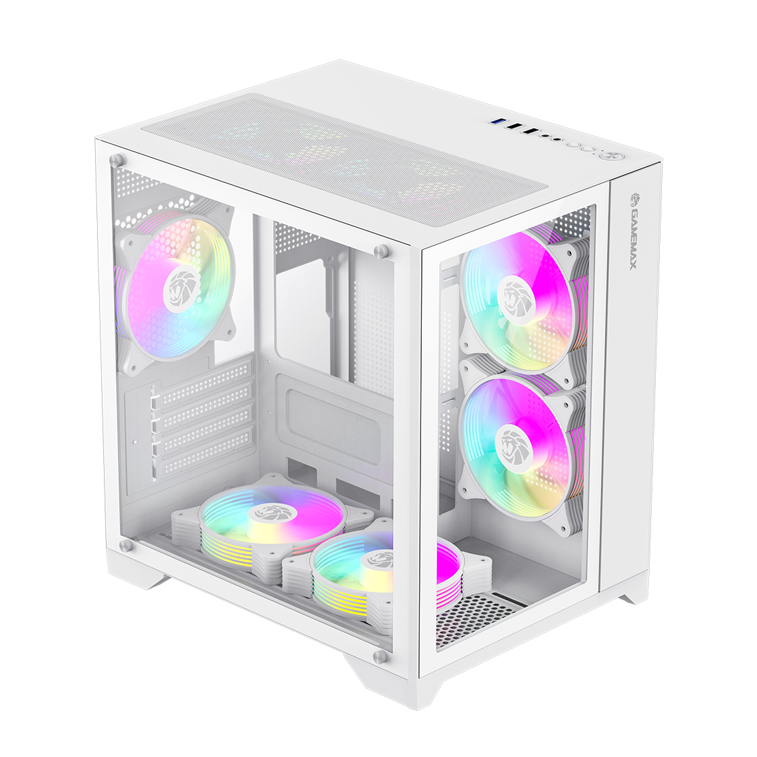Компьютерный корпус Gamemax Infinity Mini 7 ARGB Fans + Controller White без Б/П — фото, характеристики