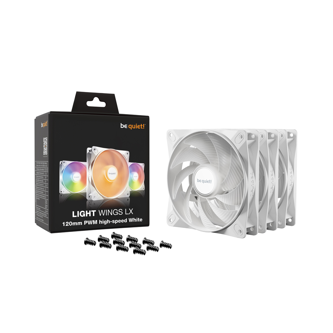 Вентилятор для компьютерного корпуса Bequiet! Light Wings LX 120mm PWM high-speed Triple pack White — фото, характеристики