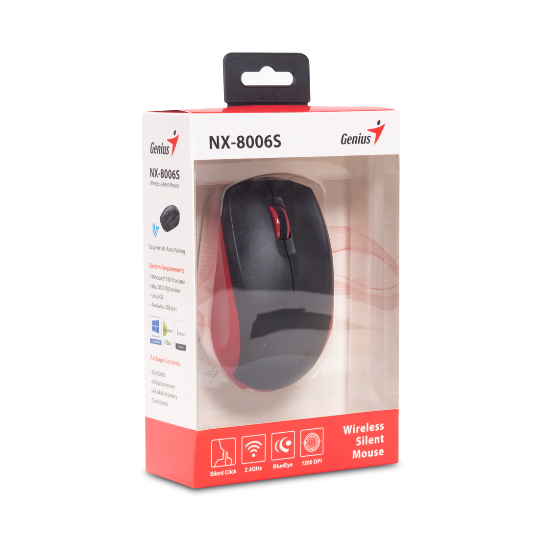 Компьютерная мышь Genius NX-8006S Red — фото, характеристики