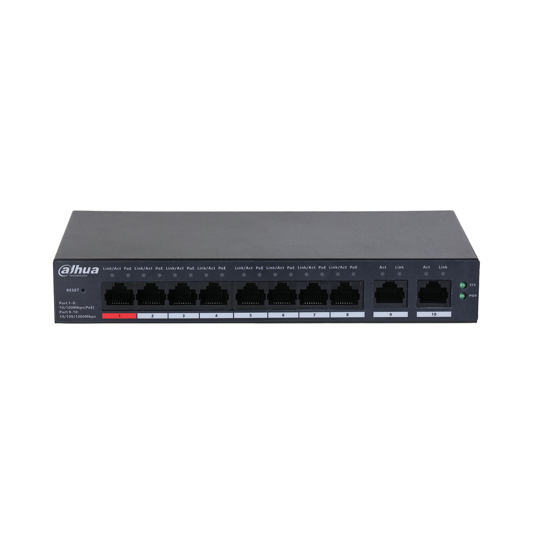 Коммутатор Dahua DH-CS4010-8ET-110 — детальное фото