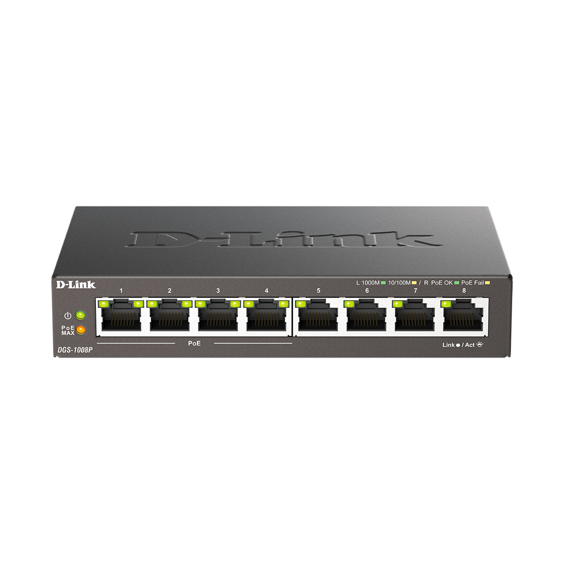 Коммутатор D-Link DGS-1008P/F3A — детальное фото