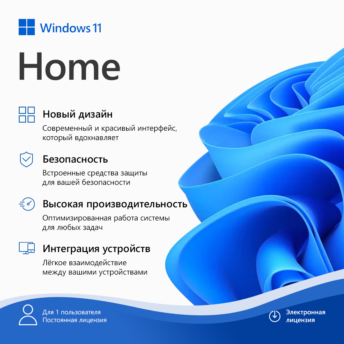 Электронная лицензия (ESD ключ) Microsoft Windows 11 Home 64Bit — фото, характеристики